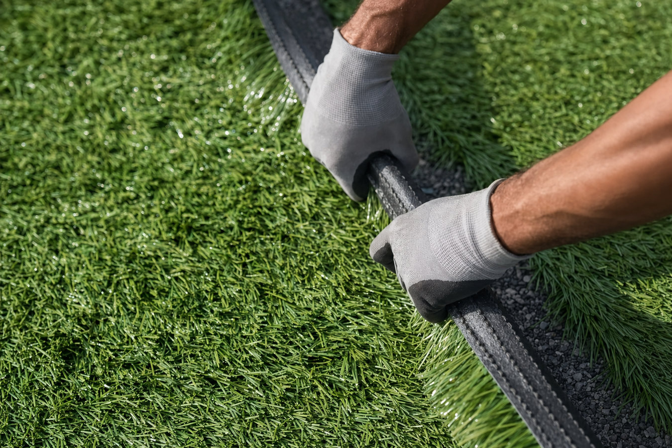 Artificial turf installation in Alton, TX