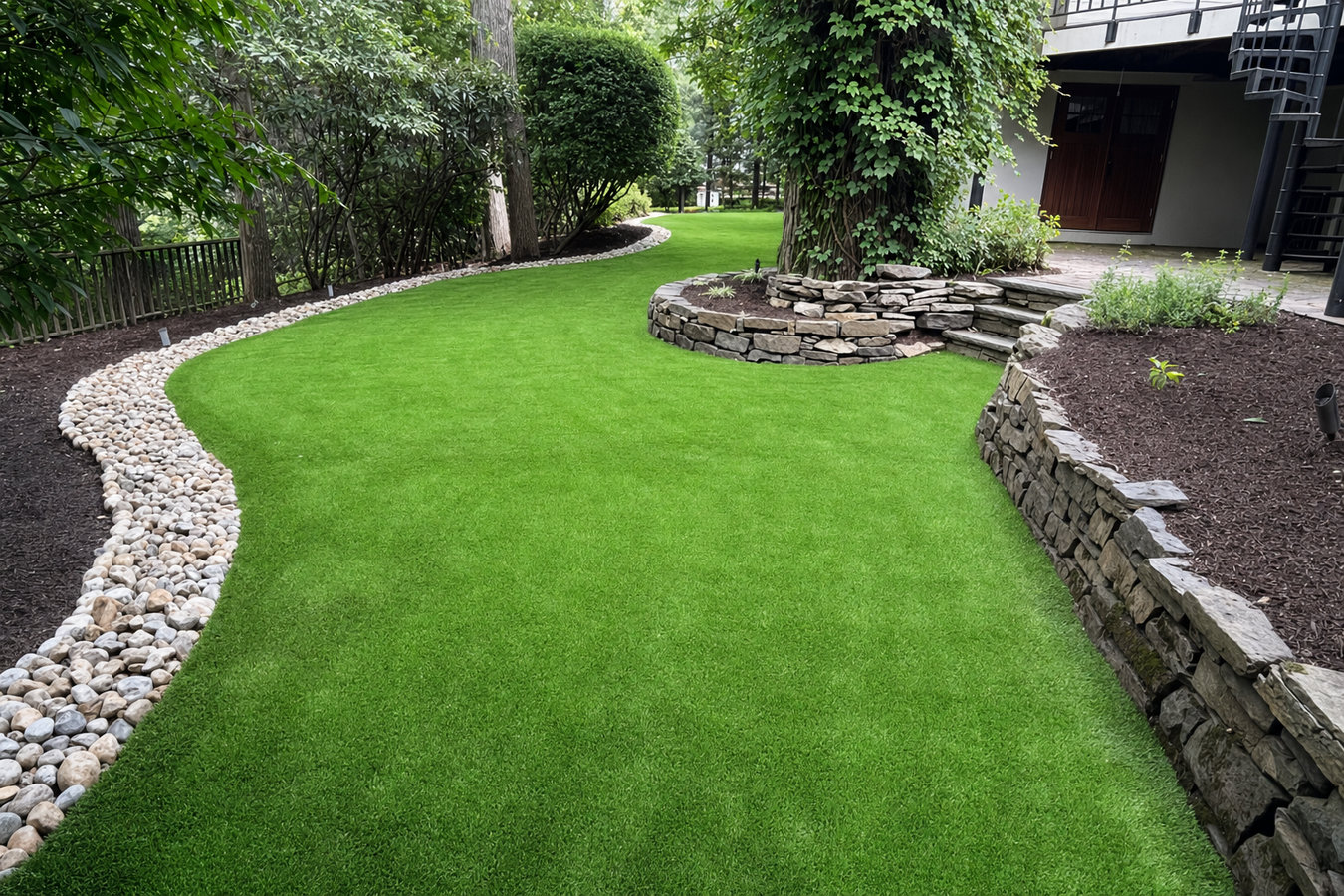 Residential turf installation in Alton, TX