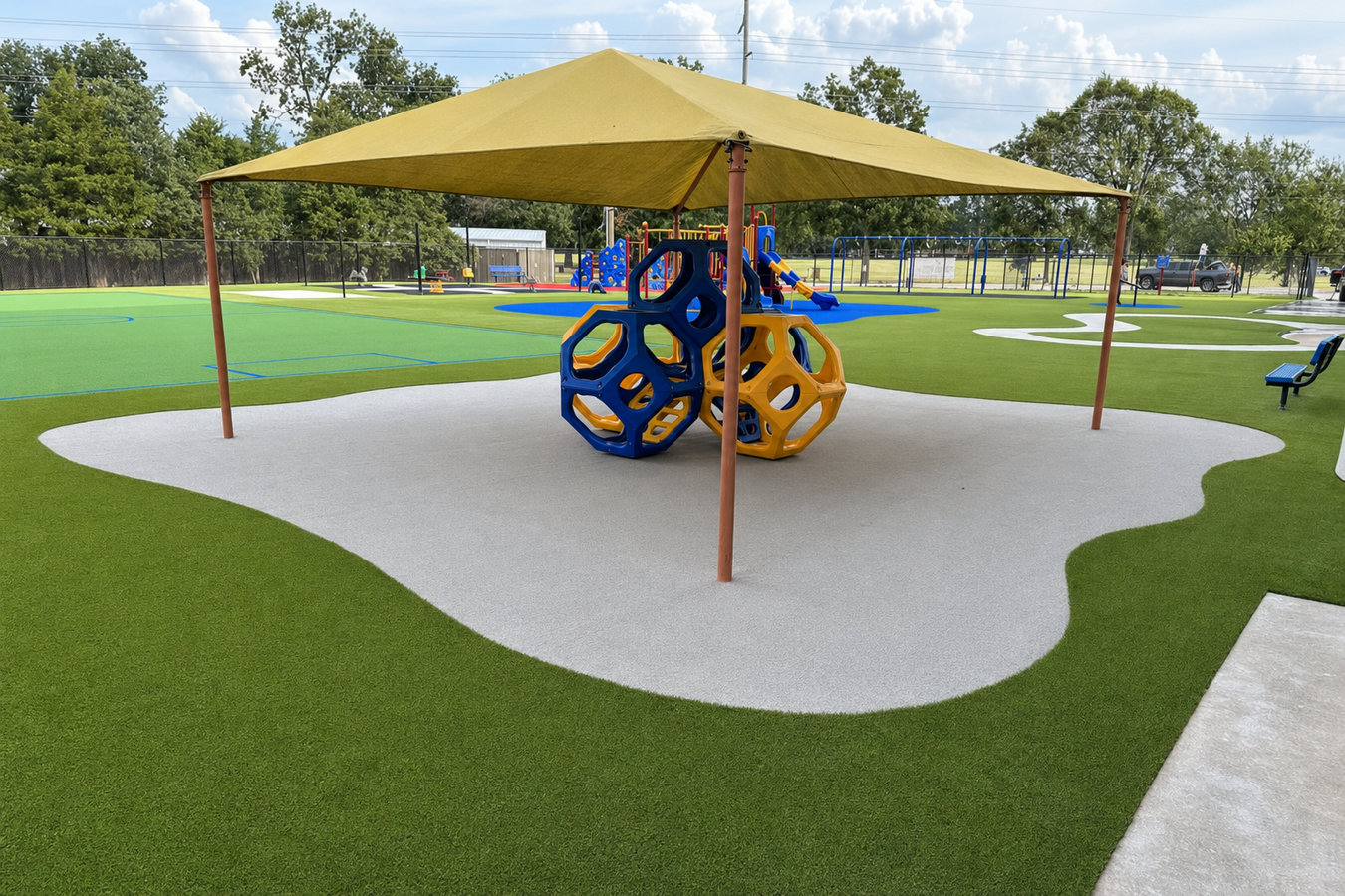 Turf for playgrounds